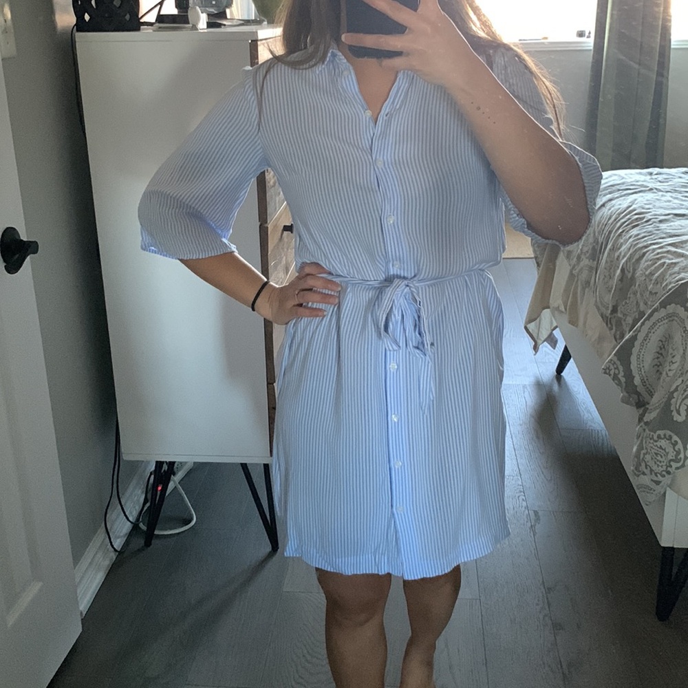 H&M Button Up Dress - Blue and White Stripe in size 2 - Picture 1 of 8